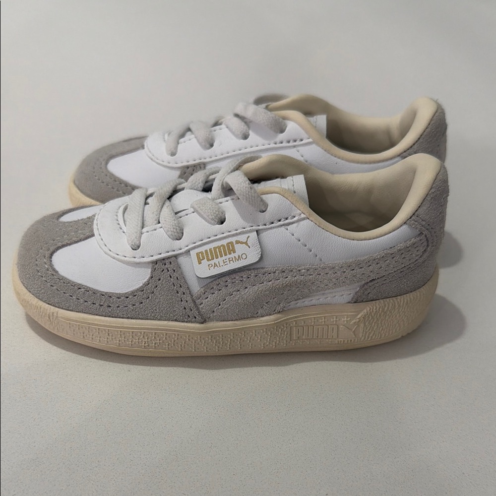 Puma Toddler Shoes 7C - White and Gray - elastic